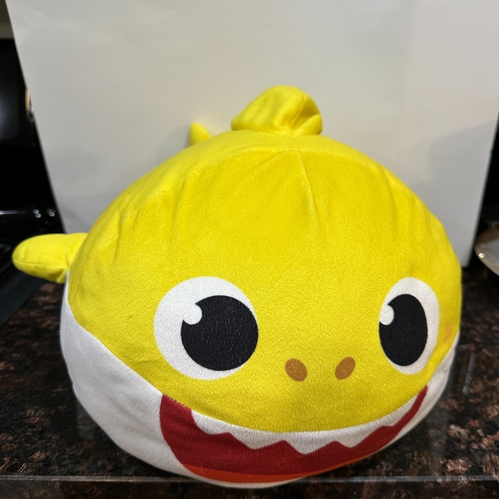 Pinkfong Baby Shark Yellow Plush Pillow Toy Soft Stuffed Animal Franco